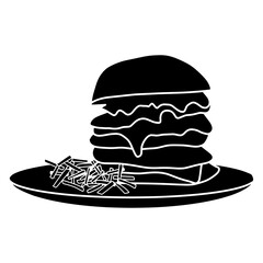 Burger icon glyph isolated on white