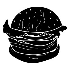 Burger icon glyph isolated on white