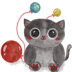cute cat play balloon so cute