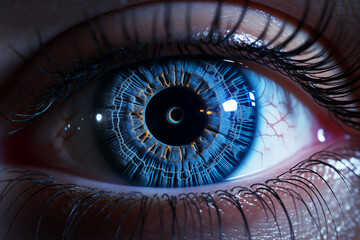 Laser projection on the human eye, optical vision correction of the human eye with laser