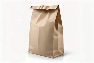 Paper bag on white background. Generative AI