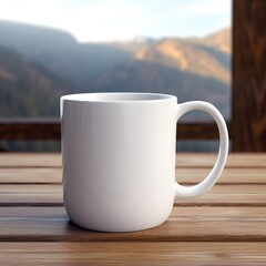 Professional mockup presenting a mug with meticulously arranged and functional workspace elements