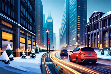 Naklejka premium chrismas tree night happy new year generativeAI