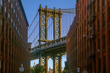 Fototapeta premium Manhattan bridge, cityscape of New York City in the United States of America