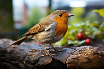 Robin bird perched on a branch