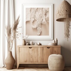 minimal decor in home interior background, Generative AI