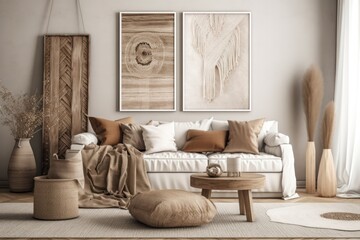 minimal decor in home interior background, Generative AI