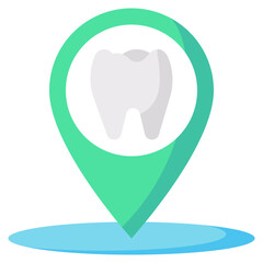 dental address flat victor icon