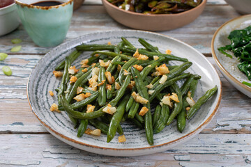 fagioli verdi fritti cibo e gastronomia asiatica 