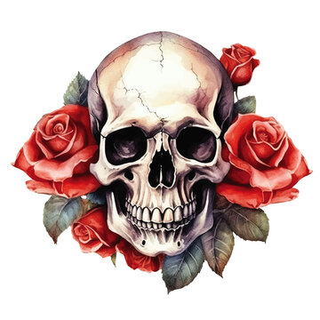 Skull and Rose tattoo by Tattoo Rascal | Post 13148