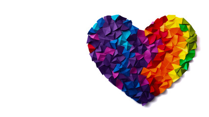 Colorful heart on a white background with space for your text, background