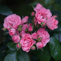 美しいピンク色バラの花束