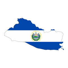 El Salvador Flag Map (PNG)