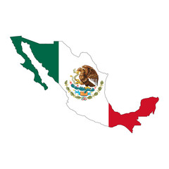 Mexico Flag Map (PNG)