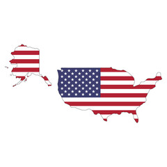 United States Flag Map (PNG)