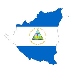 Nicaragua Flag Map (PNG)