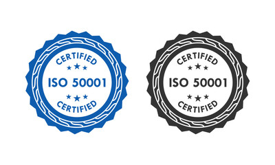 ISO 50001 Design badge template illustration