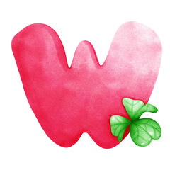 Letter W with clover leaf
