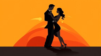 illustration of couple dancing tango