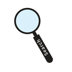 magnifying glass or search icon on white background