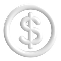 3D dollar sign. 3D illustration.