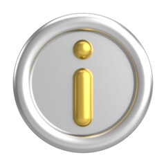 3D information icon. 3D illustration.