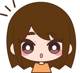 ちょっとびっくりした女性のイラスト