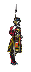 Obraz premium beefeater Yeoman Warder vector illustration