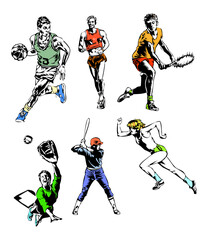 sports, baseball, tennis, basketball, sprint, jog, 