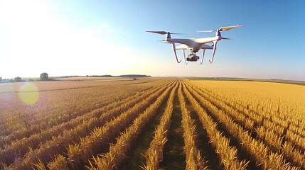 Drone parcel delivery service. Parcel with flowers and pizza. Box with online order. Air Transport. An illustration of the work of a delivery robot. Generative AI
