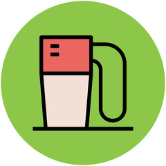 Local transport, flat circular icon of bus 