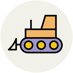 Local transport, flat circular icon of bus 