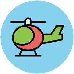 A high quality flat circular icon of airplane 
