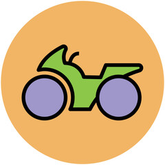 Flat Circular Transportation Vector Icons

