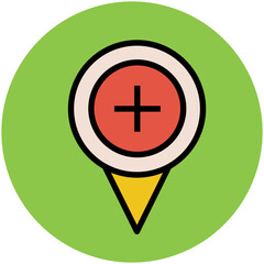 Obraz premium Easy to use flat rounded icon of location pin, concept of navigate the location 