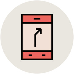 Modern flat rounded icon of mobile tracking 