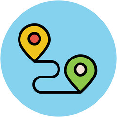 A customizable icon of map in flat design 