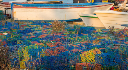 Traditional cages, called nasa in Spanish, are used to capture octupus