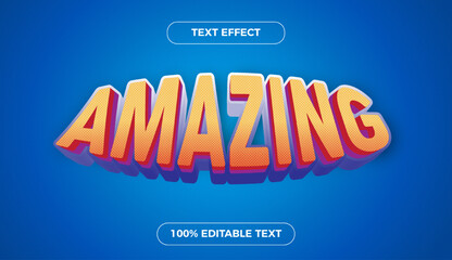 Stunning 3d text effect editable, blend of orange gradient with dot texture