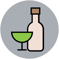 Check this flat rounded icon of glass 