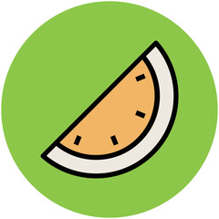 Healthy food, flat icon of watermelon 
