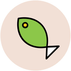 Healthy seafood, flat icon of fish 