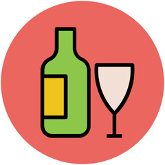 Check this flat rounded icon of glass 