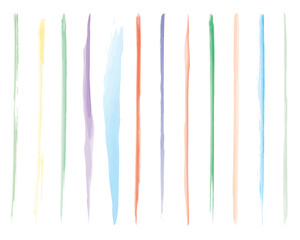 Watercolor straight brush stroke line minimalist vertical collection