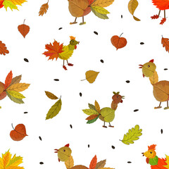 Obraz na płótnie Canvas Autumn background. Seamless pattern 