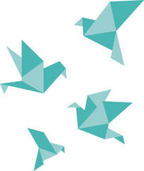 origami paper birds vector image	