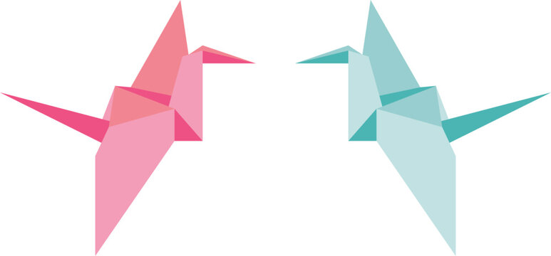 origami paper birds vector image	