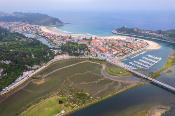 Aerial view of Ribadesella in north Spain