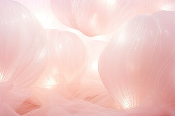 Soft pastel pink translucent fabric with light inside