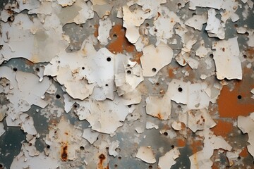 Abstract grunge dusty texture background with scattered rusted metal fragments, conveying a sense of industrial decay and urban abandonment